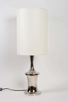 Paar verchromte Frederic De Luca-Lampen, signiert, 1970