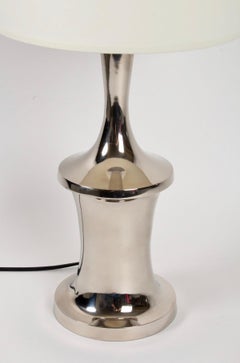 1970 Pair of Frederic de Lucas Chromed Lamps