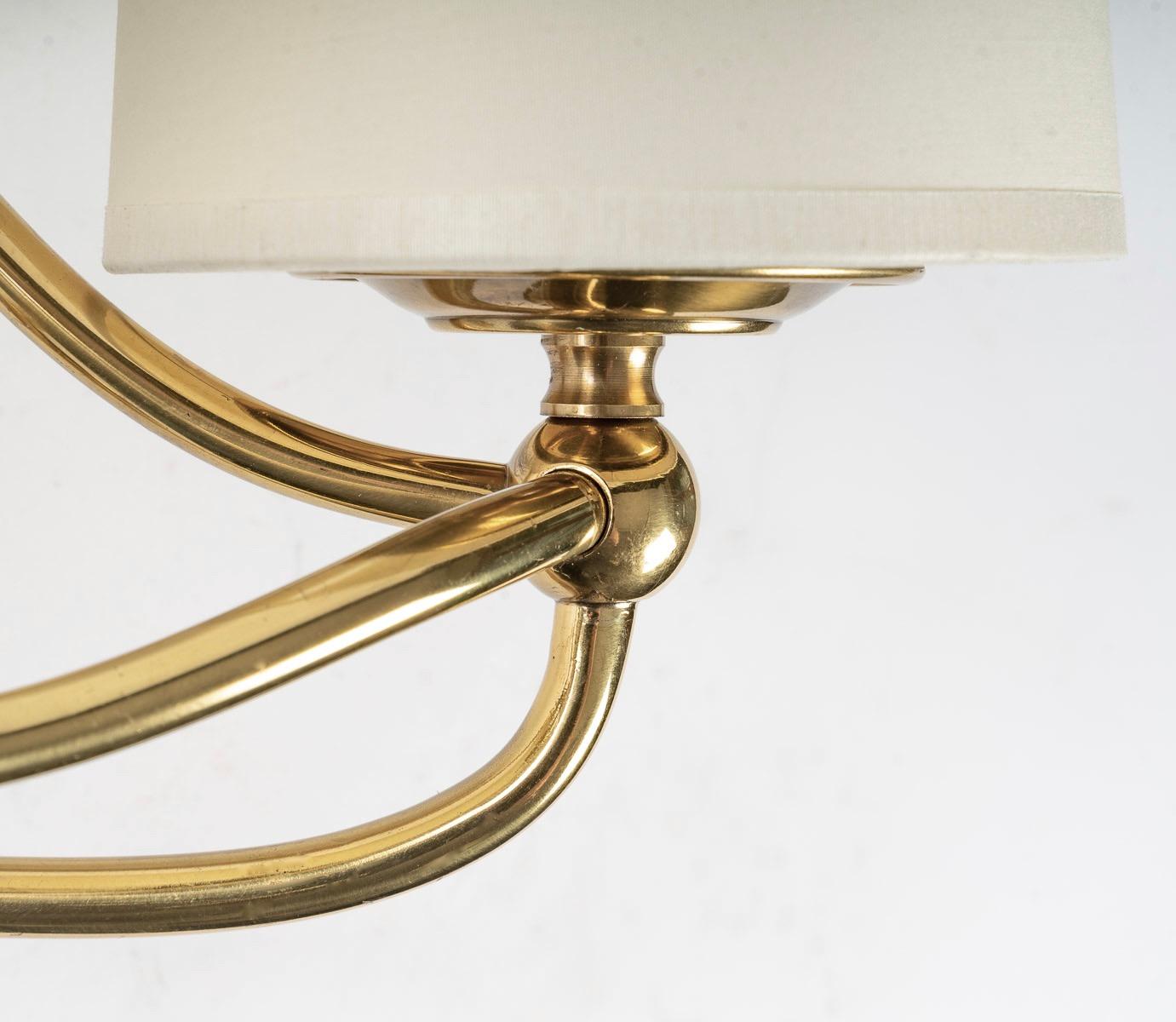 1970 Pair of Gilt Brass Sconces by Maison Roche In Good Condition In Saint-Ouen, FR