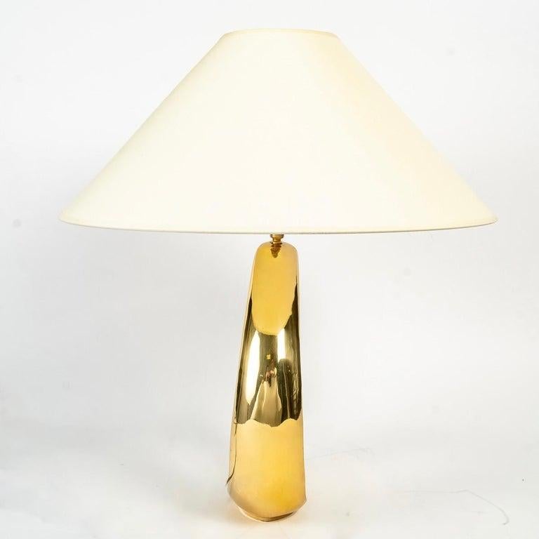 Late 20th Century 1970 Pair of lamps in solid brass Pierre Cardin For Sale
