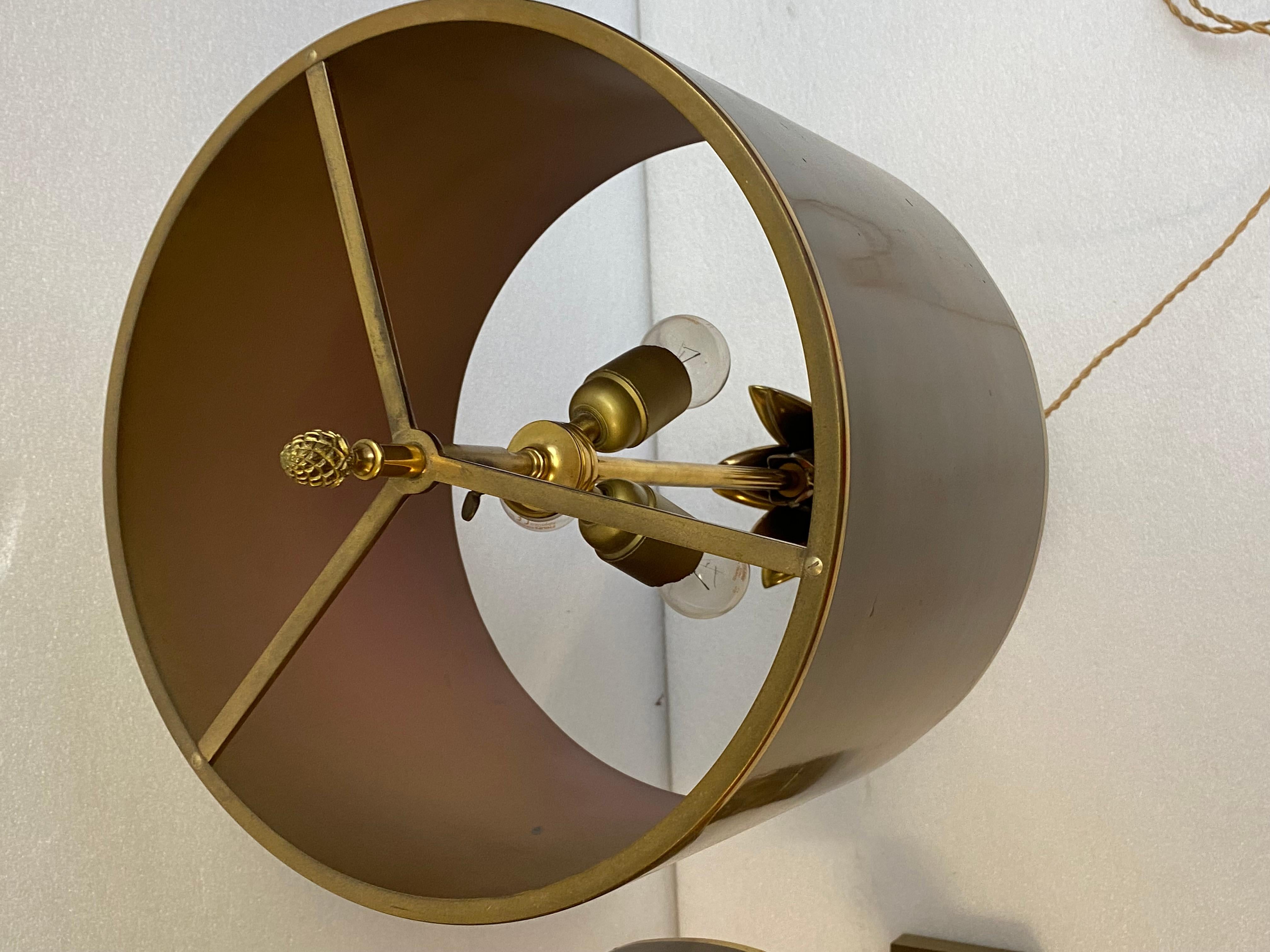 1970′ Pair Of Lamps Or Similar In Bronze Signed Charles Lotus Flower Model 1
