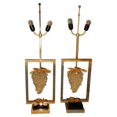 1970 ‘Pair of Lamps or Similar to the Bunch of Grapes Lucite and Gilted Metal