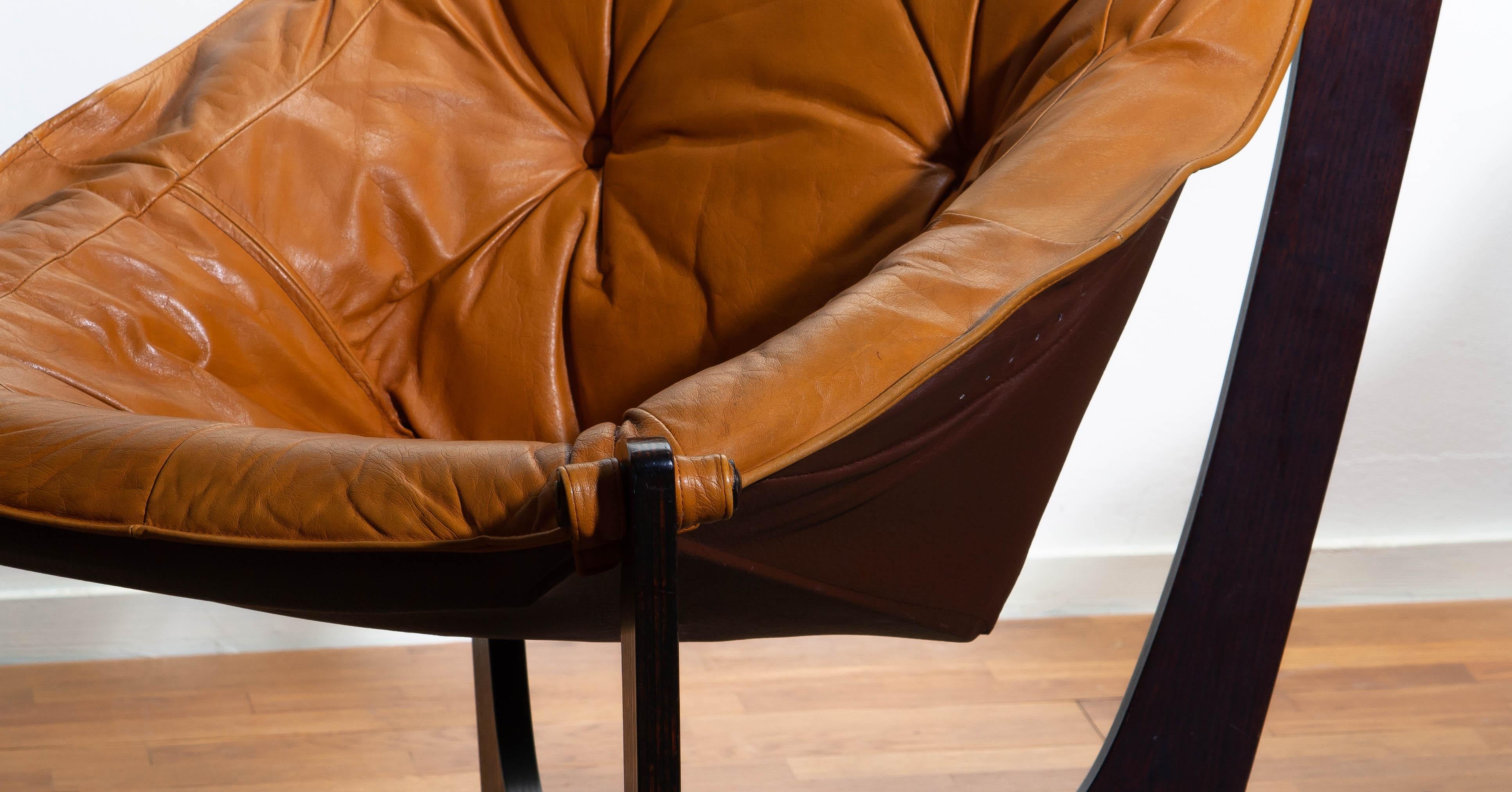1970 Pair of Leather Lounge Chairs by Odd Knutsen for Hjellegjerde Møbler Norway 9