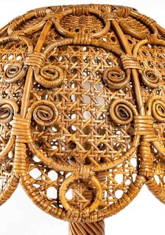 1970 Pair of rattan Lamps Roche Bobois