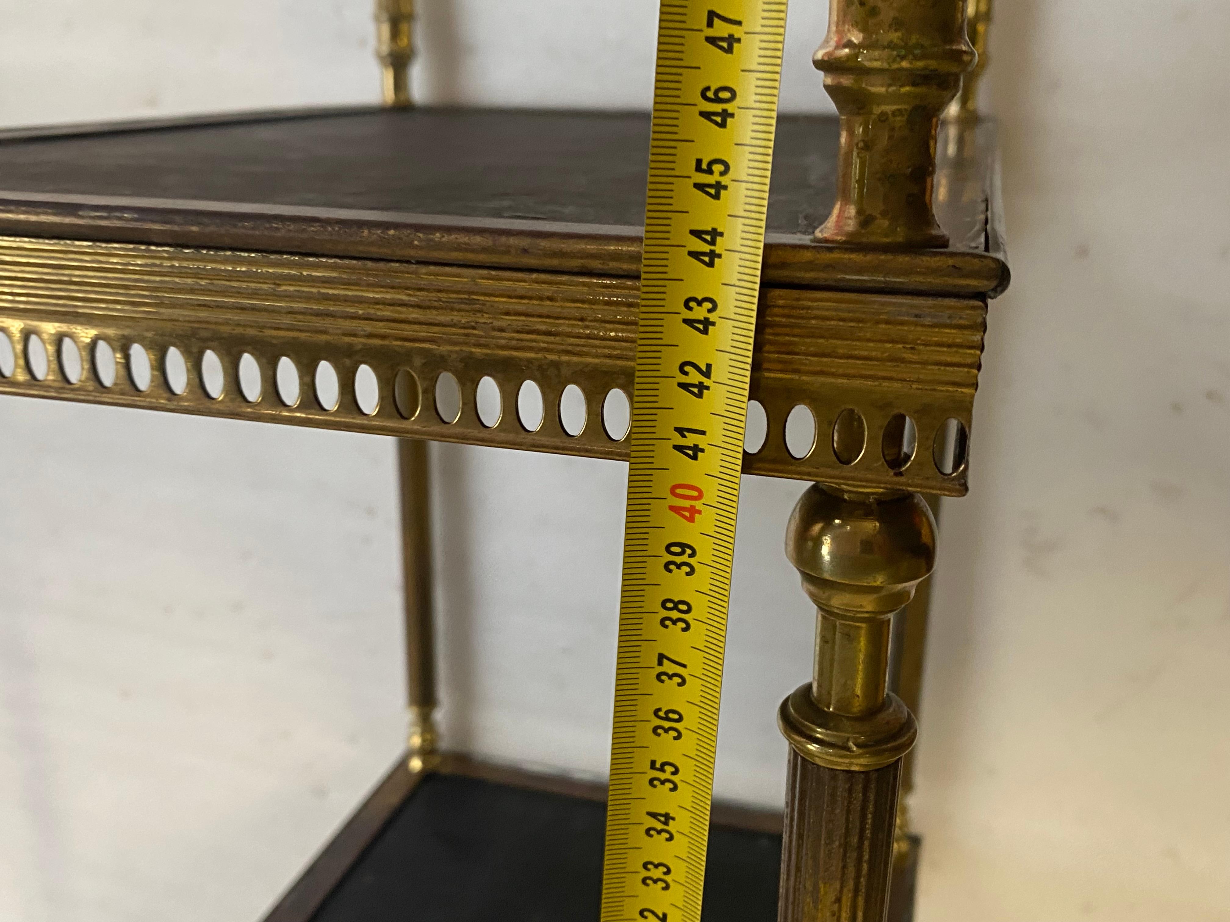 1970′ Pair of Rectangular Bronze Side Tables Maison Jansen Chinese Lacquer Trays For Sale 3