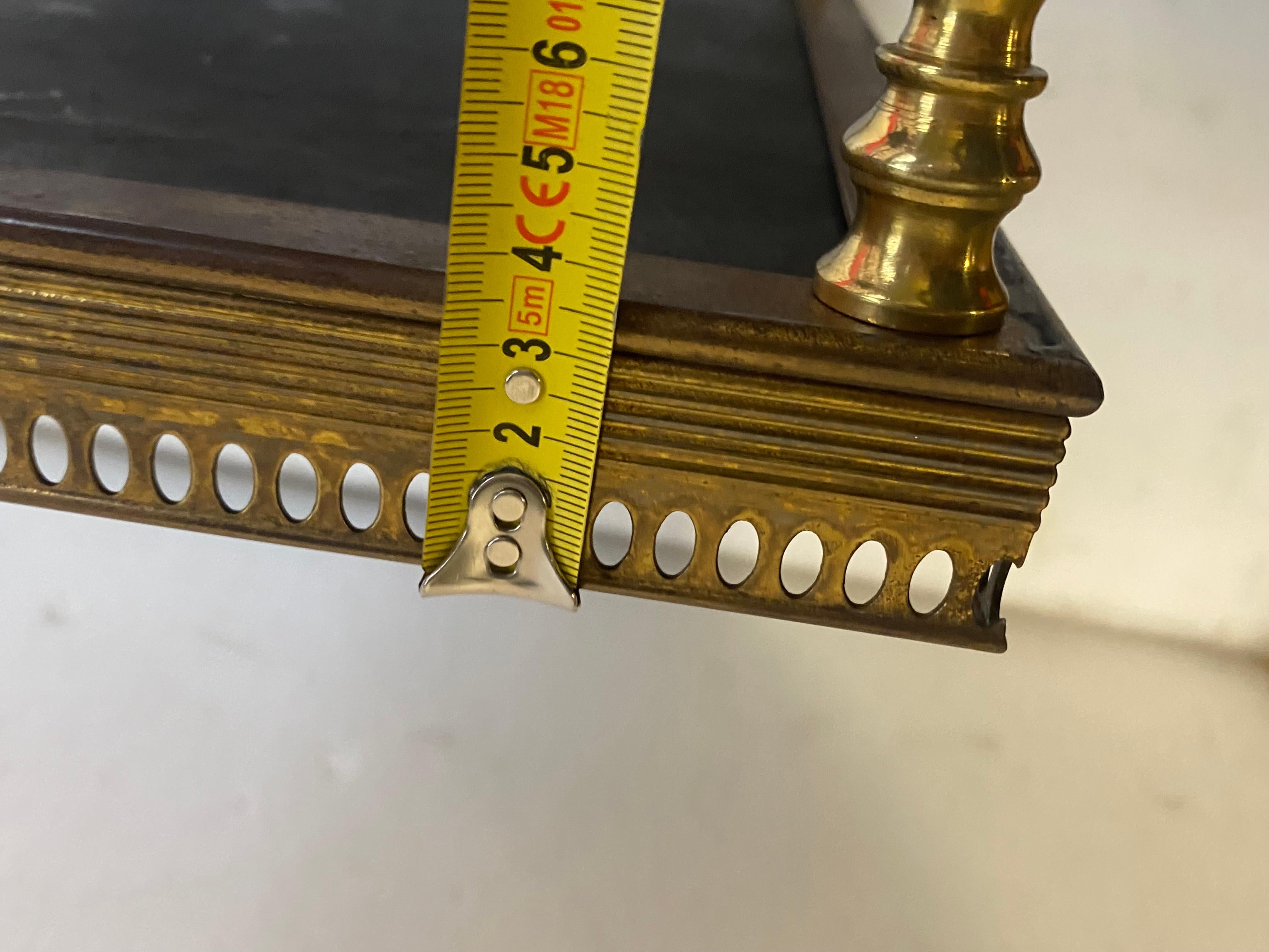 1970′ Pair of Rectangular Bronze Side Tables Maison Jansen Chinese Lacquer Trays For Sale 4