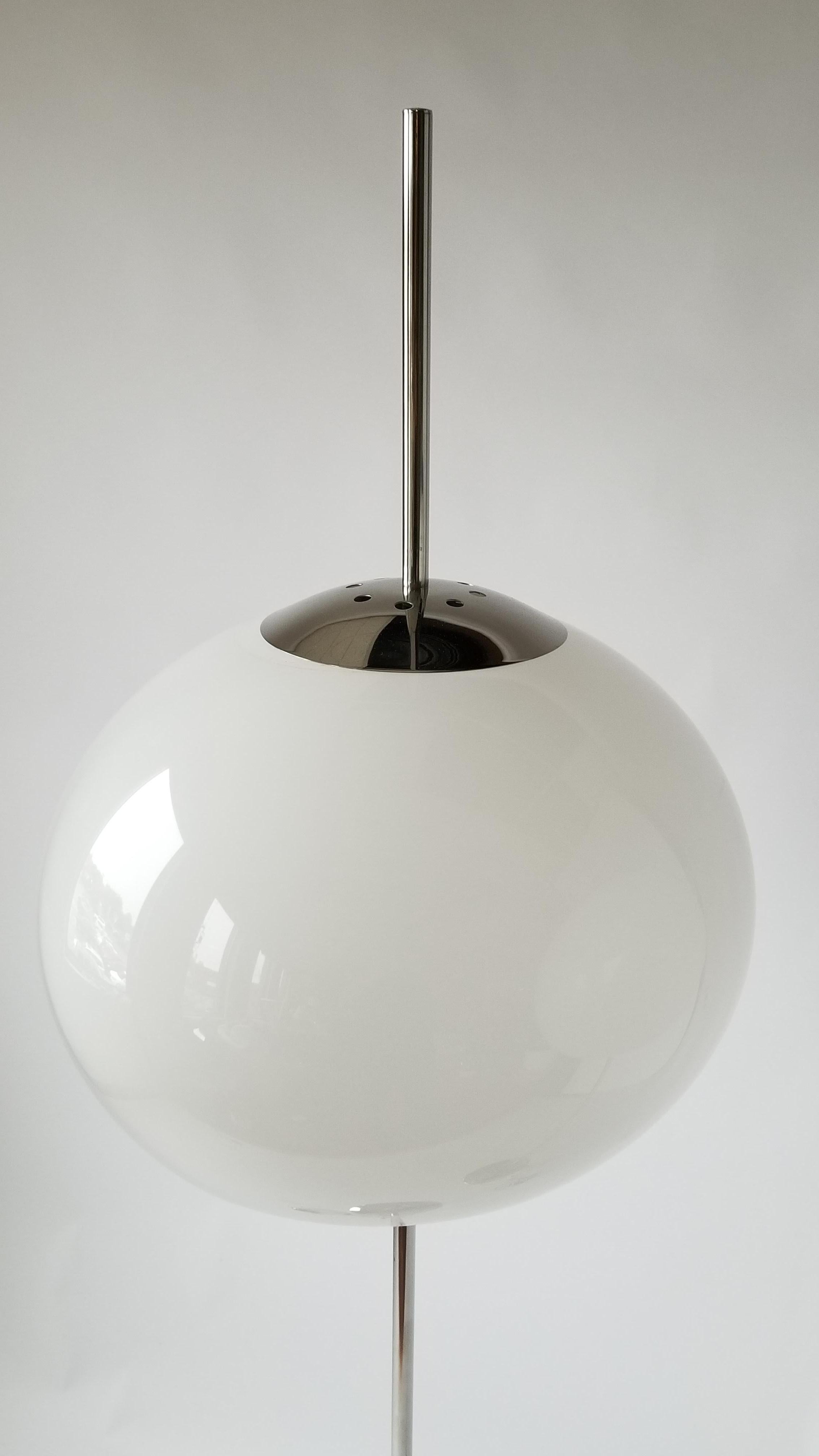 1970  Reggiani Acrylic Shade on Chrome Floor Lamp, Italy 2