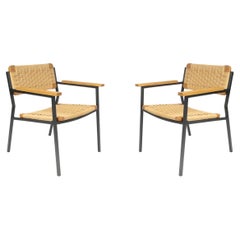 1970 : Paire de fauteuils en corde de la Maison Roche