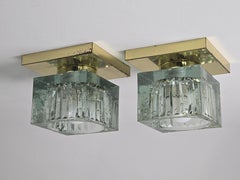 1970 Pair of Sciolari Flush Mount for Lightolier , USA