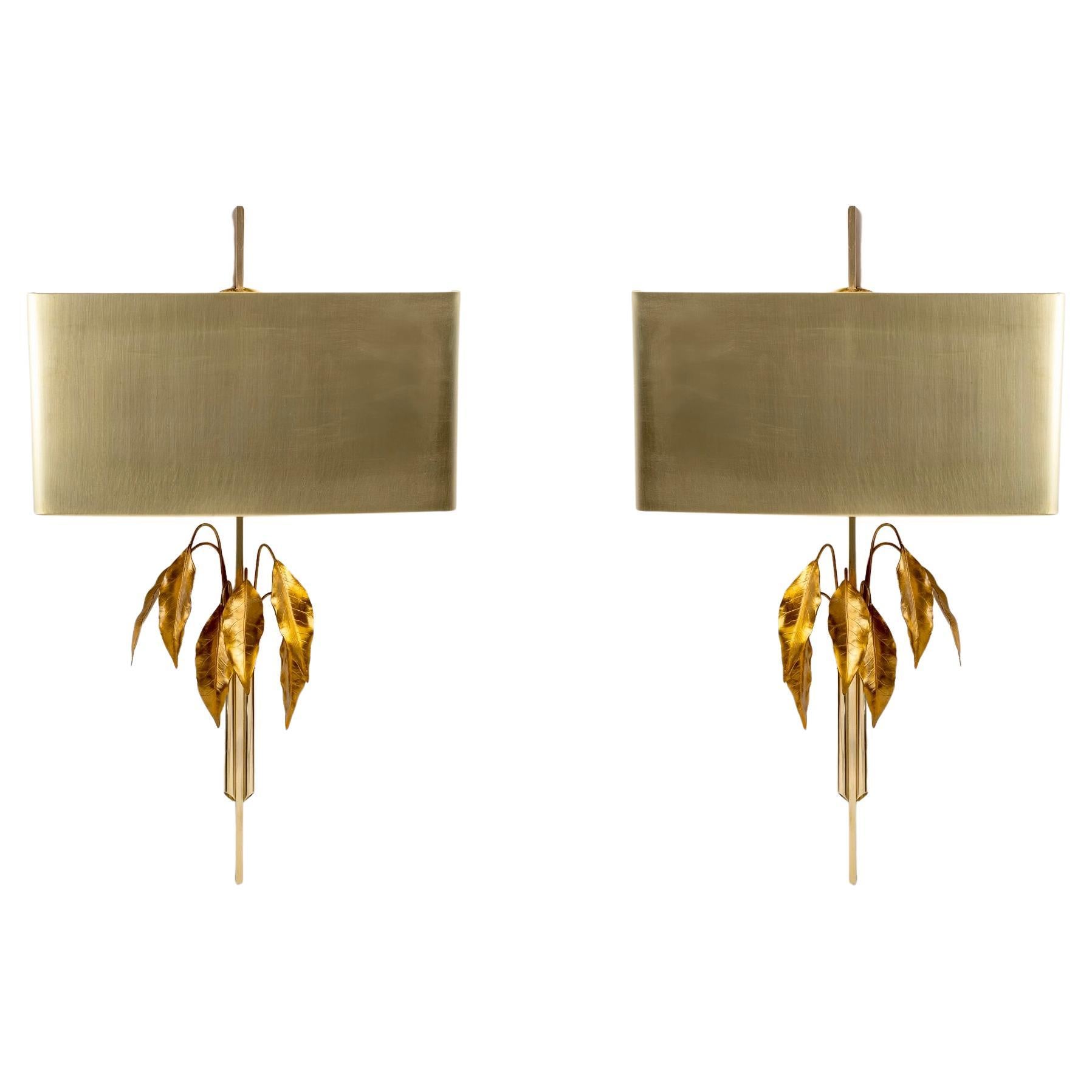 1970 Pair of Sconces "Feuillage" by Maison Charles, Paris