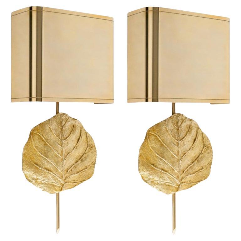 Paar Wandleuchter Modell Clea von Chrystiane Charles für Maison Charles, 1970. im Angebot