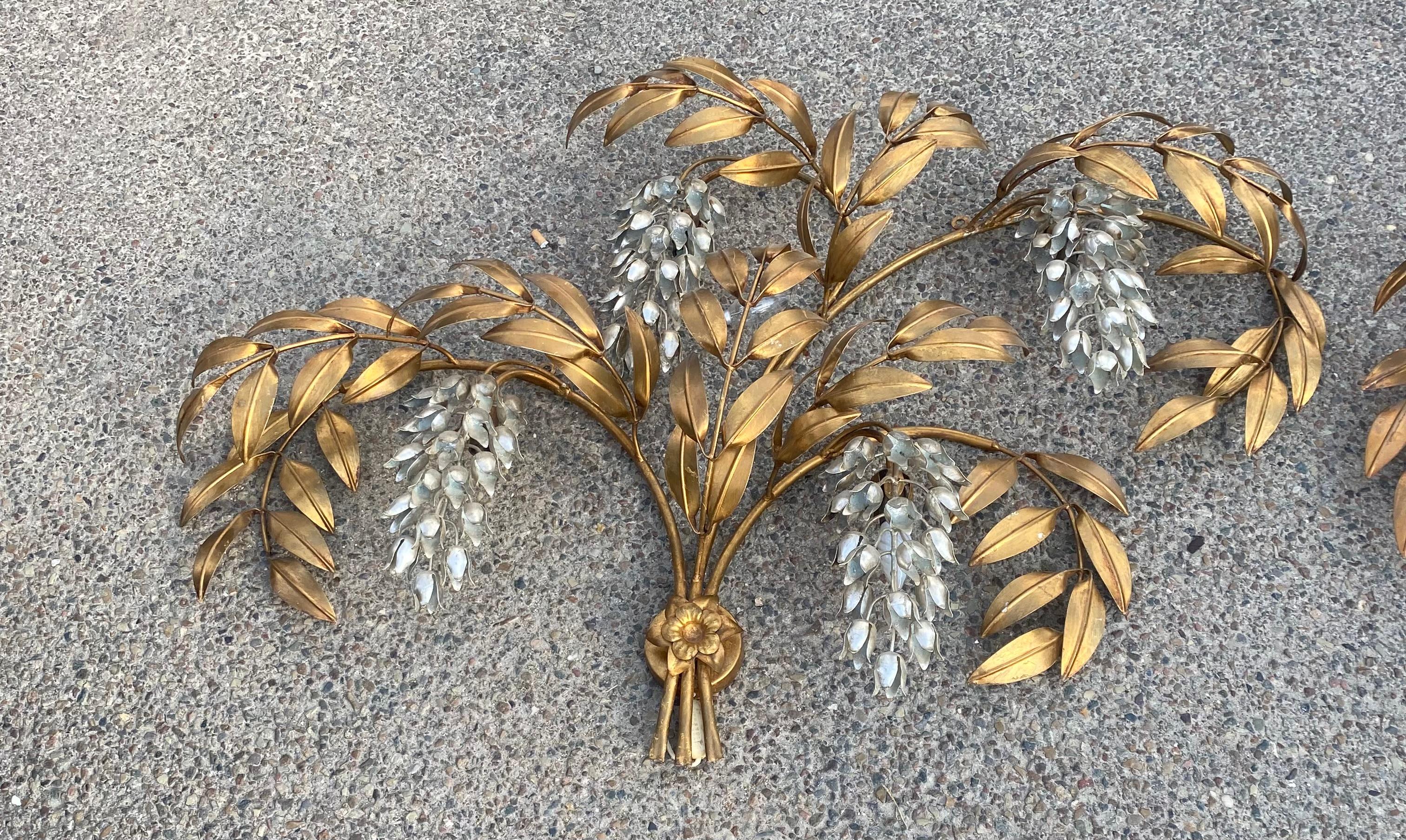German 1970′ Pair of Sconces or Similar to 4 Glycines, 130X 80 cm Hans Kogl For Sale