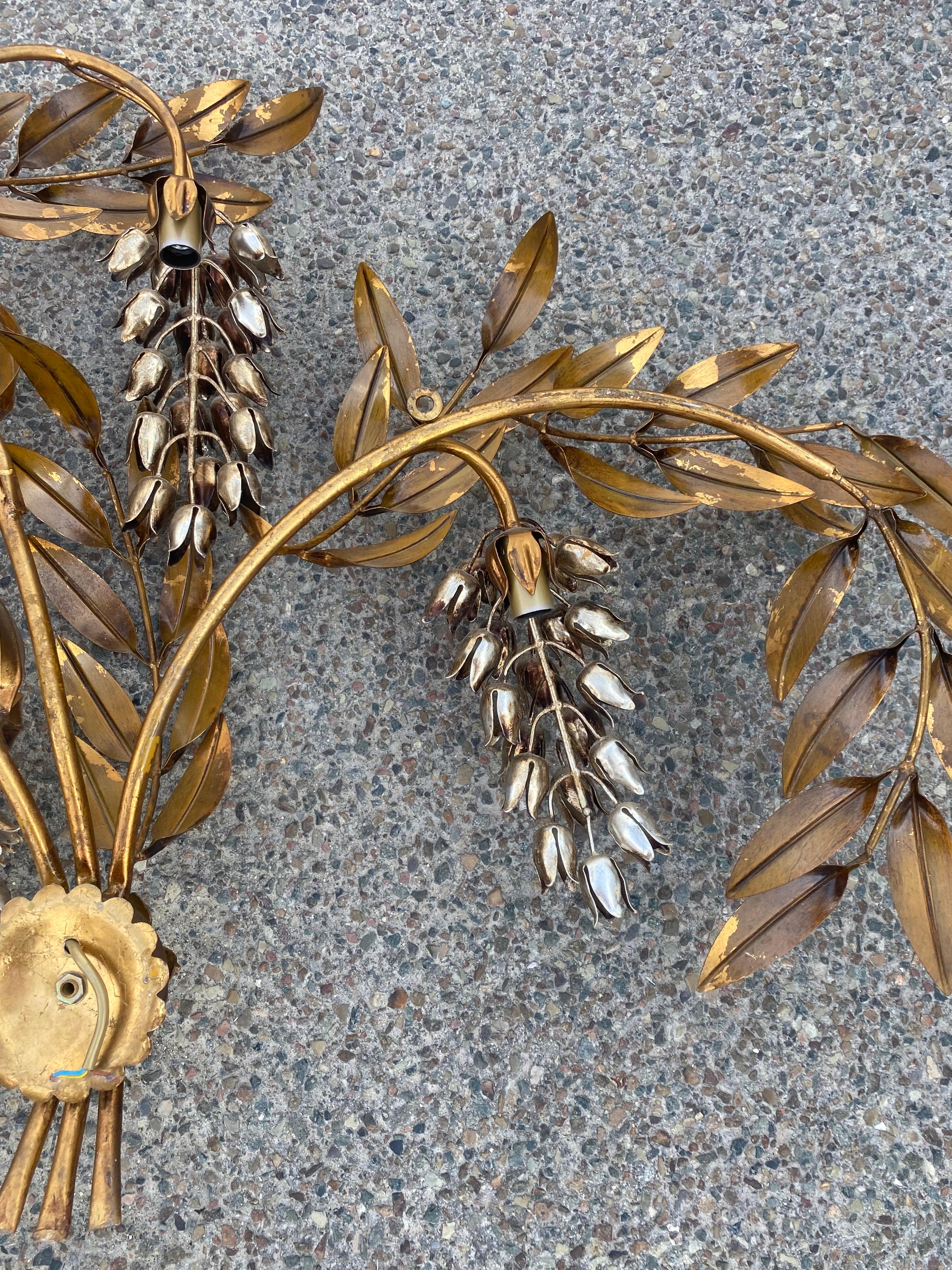 Late 20th Century 1970′ Pair of Sconces or Similar to 4 Glycines, 130X 80 cm Hans Kogl For Sale