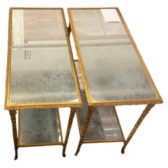 Vintage Pair Of side tables in the style of Maison Charles or Jansen