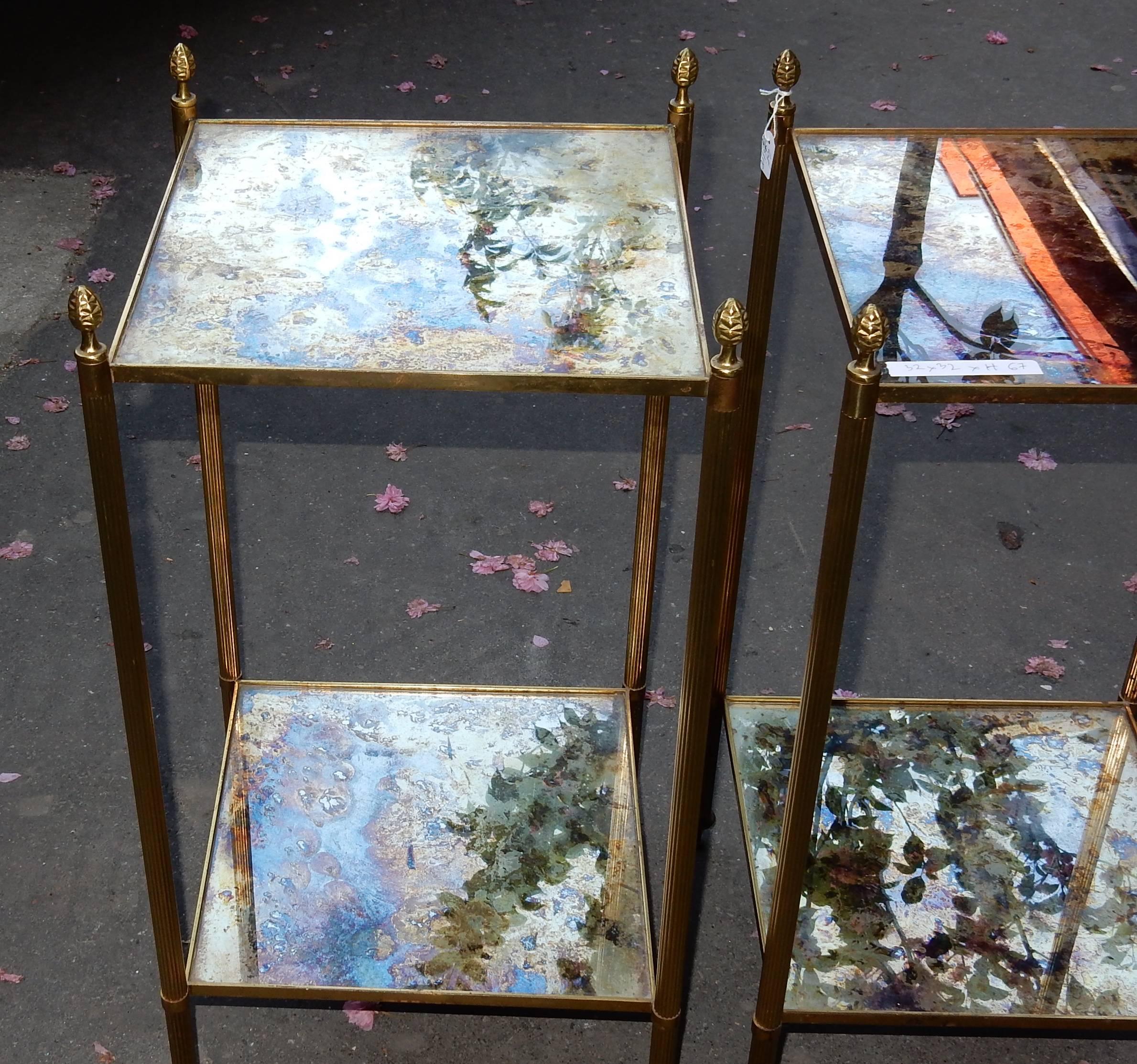 French 1970 Pair of Stools in the Style of Maison Bagues