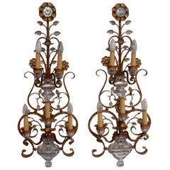 1970′ Pair of Wall Lamp in the Style of Maison Bagués or Banci