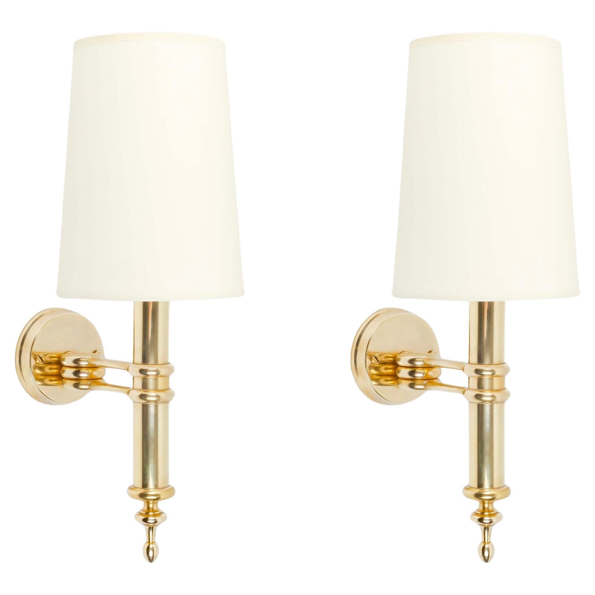 1970 Pair of wall lamps by Maison Roche For Sale