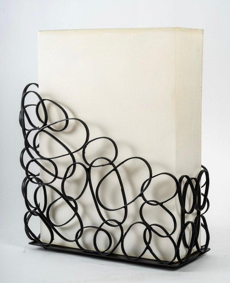 1970 Pareja de lámparas de hierro forjado de Roche Bobois Francés en venta