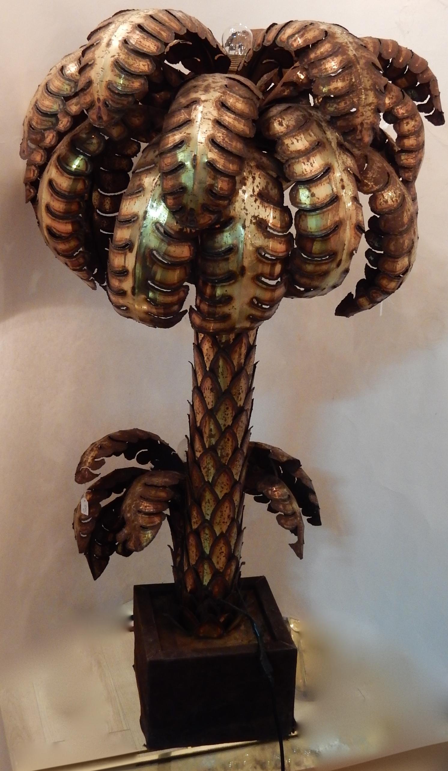 1970 Palm Tree Enlightening in Brass in the Style of Maison Jansen 9