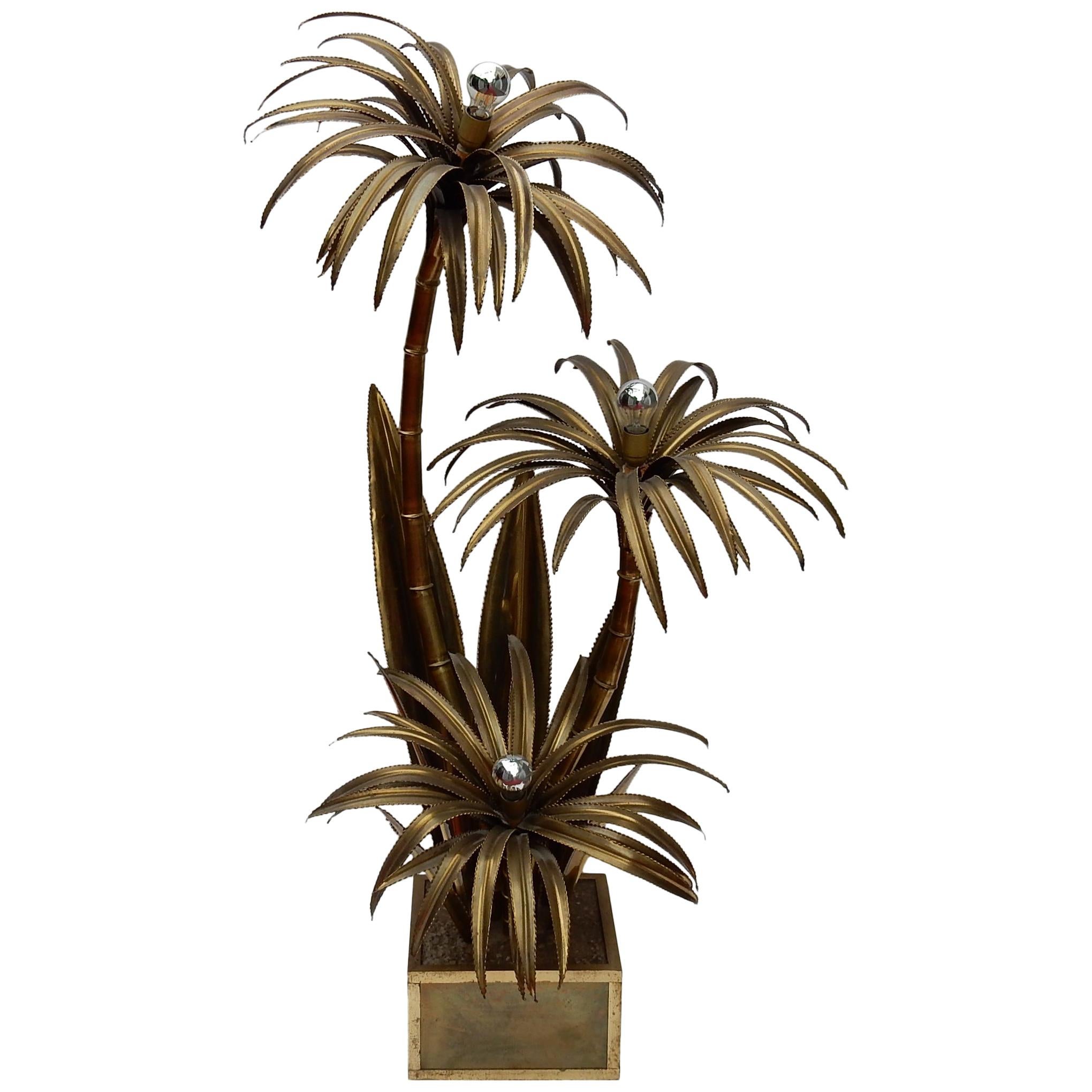 1970 "Palm Tree, Floor Lamp  3 Heads Baroque Style