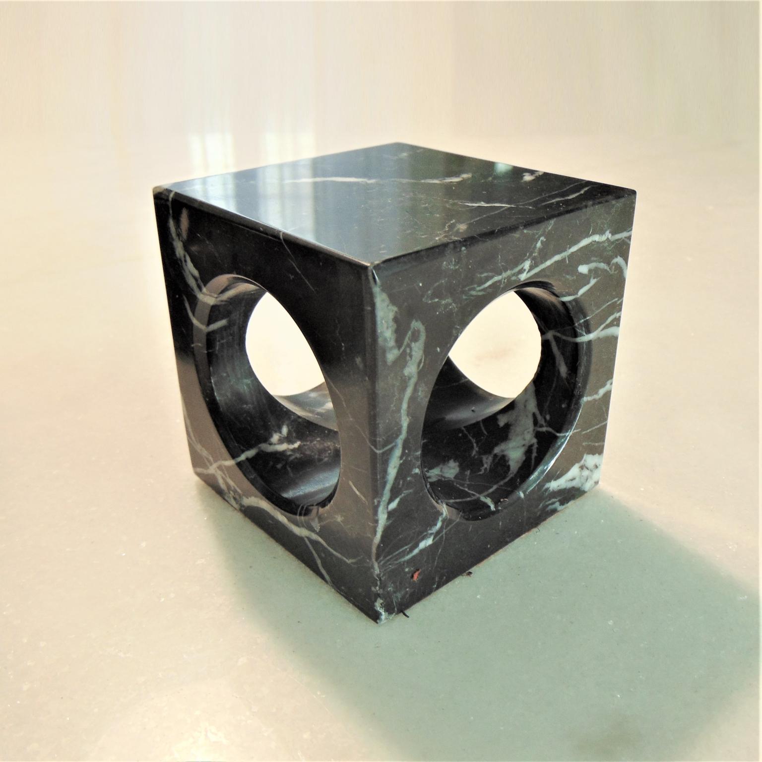 1970 Paperweights, Bookends, Vase Black Marquinia Marble for Sormani, Italy 4