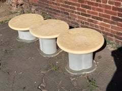 1970 Peach Raisin Mushroom Lucite Base Set of 3