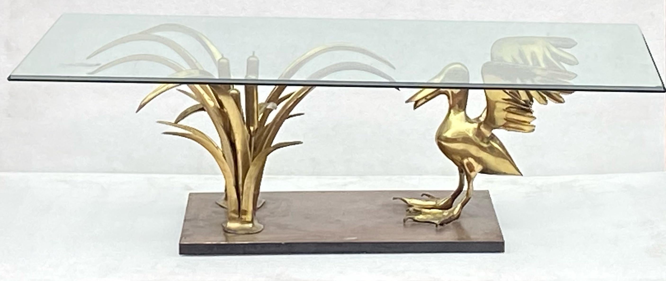 1970 ‘Pelican and Reed Coffee Table in Bronze by Christian Techoueyres For Sale 6