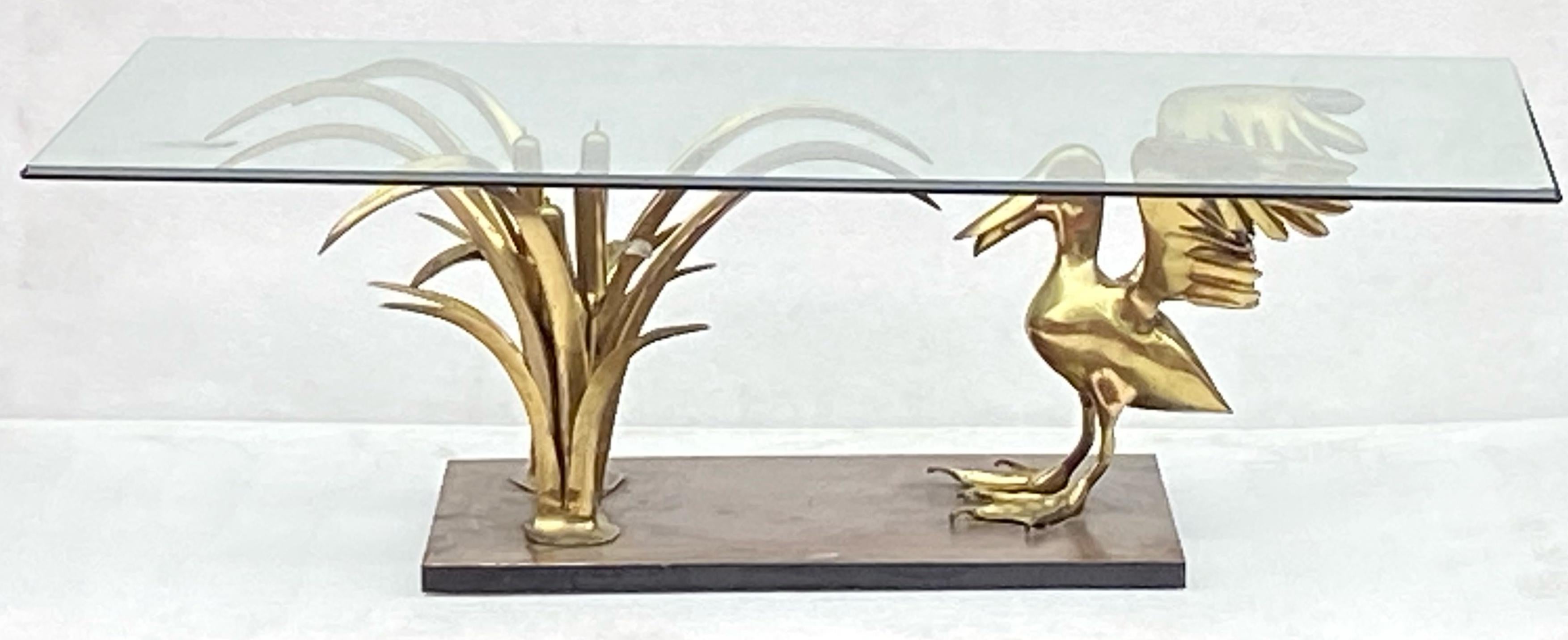 1970 ‘Pelican and Reed Coffee Table in Bronze by Christian Techoueyres For Sale 7