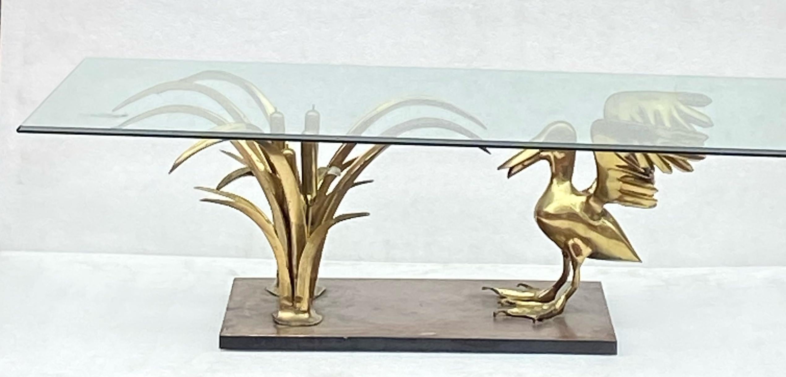 1970 ‘Pelican and Reed Coffee Table in Bronze by Christian Techoueyres For Sale 8