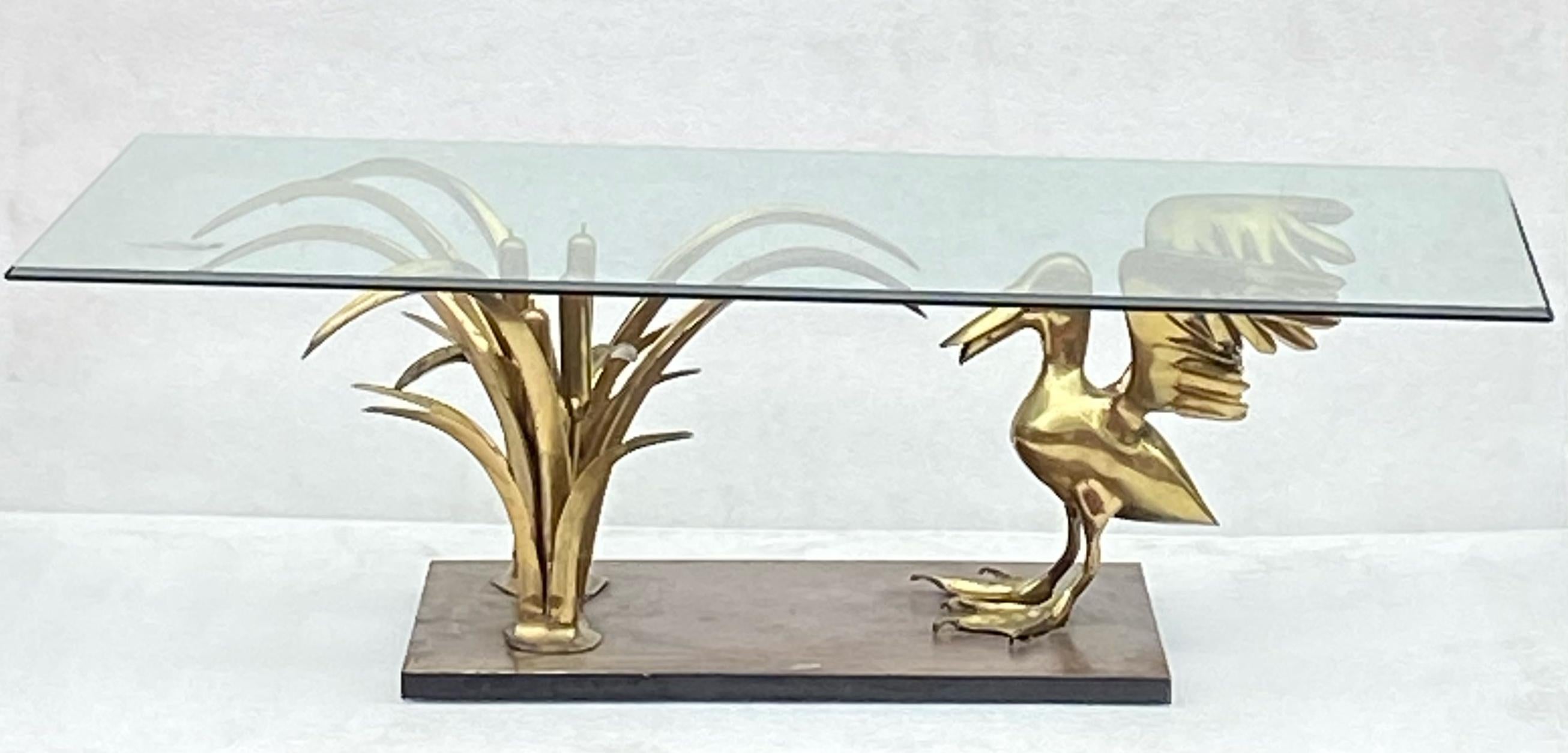 1970 ‘Pelican and Reed Coffee Table in Bronze by Christian Techoueyres For Sale 9