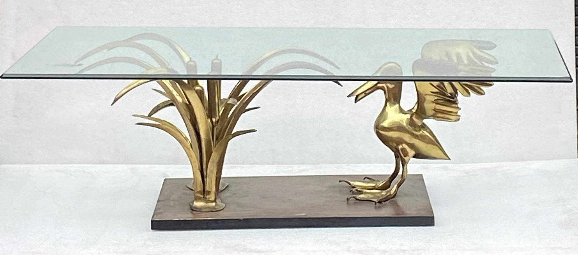 1970 'Table basse Pélican et roseau en bronze par Christian Techoueyres en vente 9
