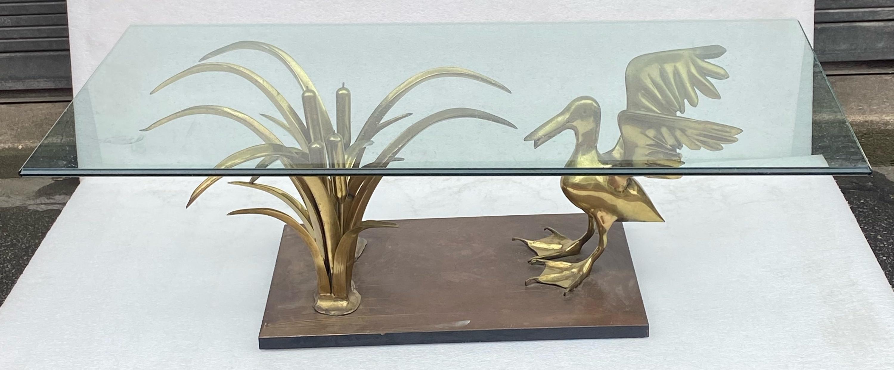 1970 ‘Pelican and Reed Coffee Table in Bronze by Christian Techoueyres For Sale 11