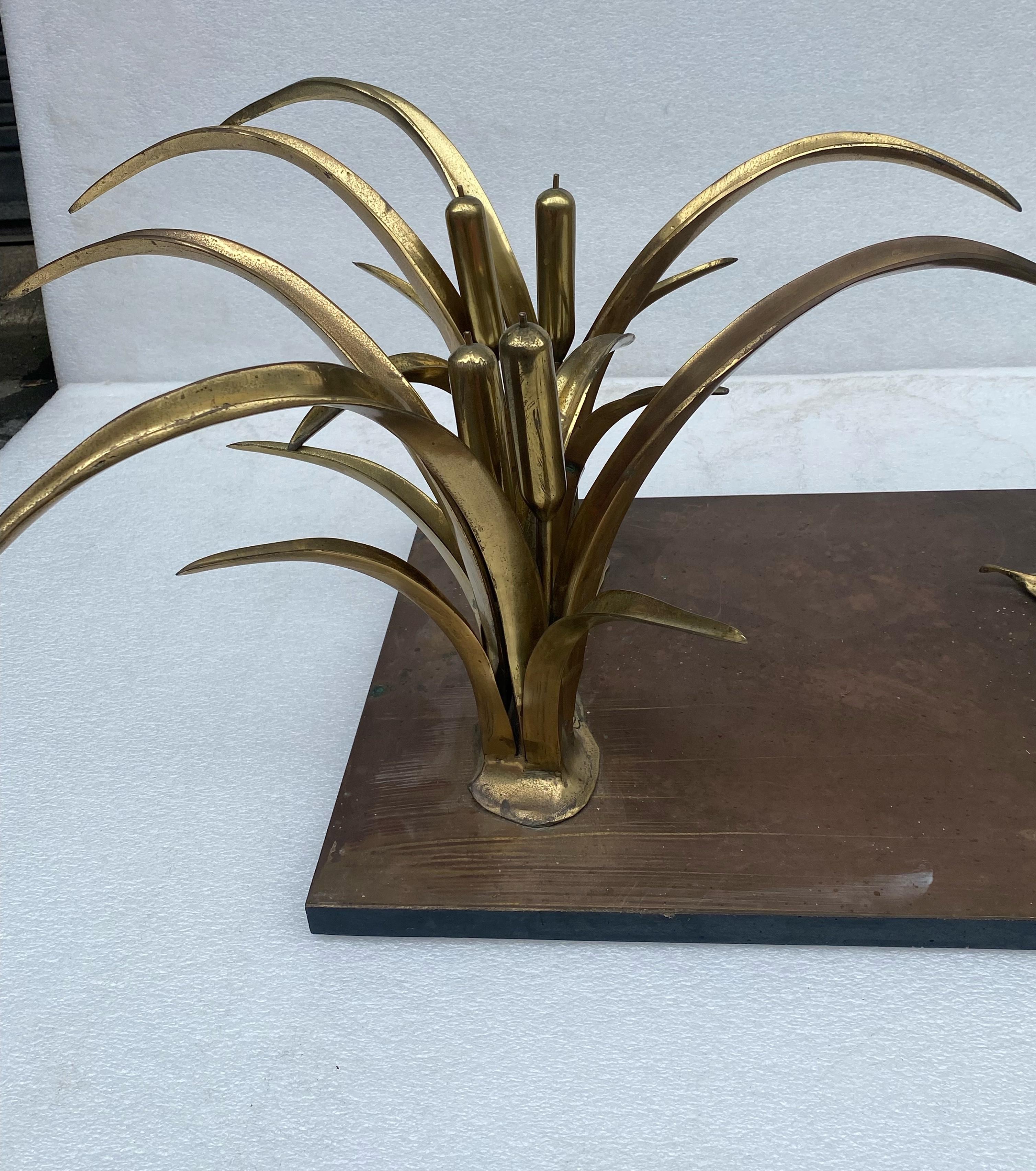 1970 ‘Pelican and Reed Coffee Table in Bronze by Christian Techoueyres For Sale 1