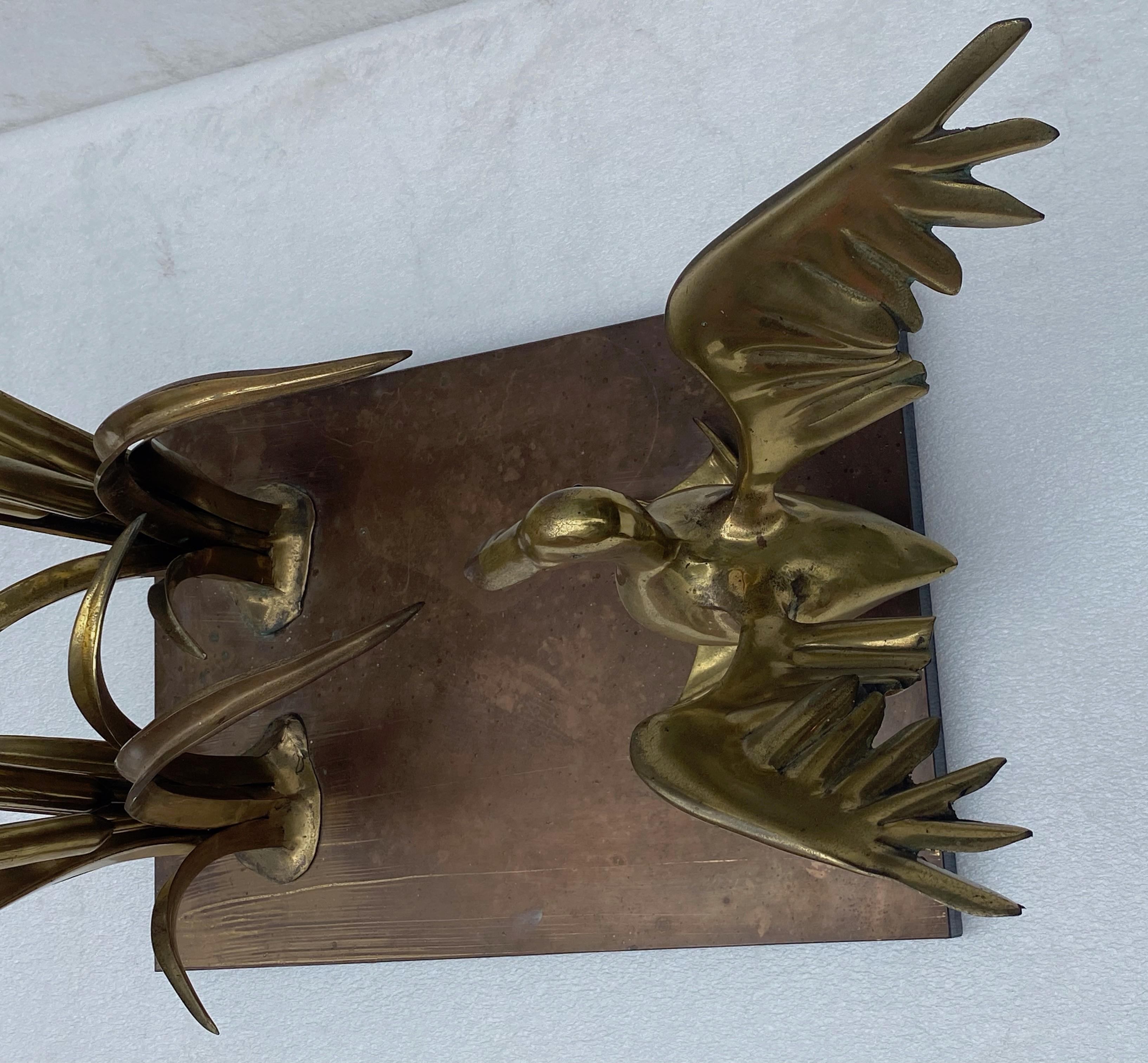 1970 ‘Pelican and Reed Coffee Table in Bronze by Christian Techoueyres For Sale 3