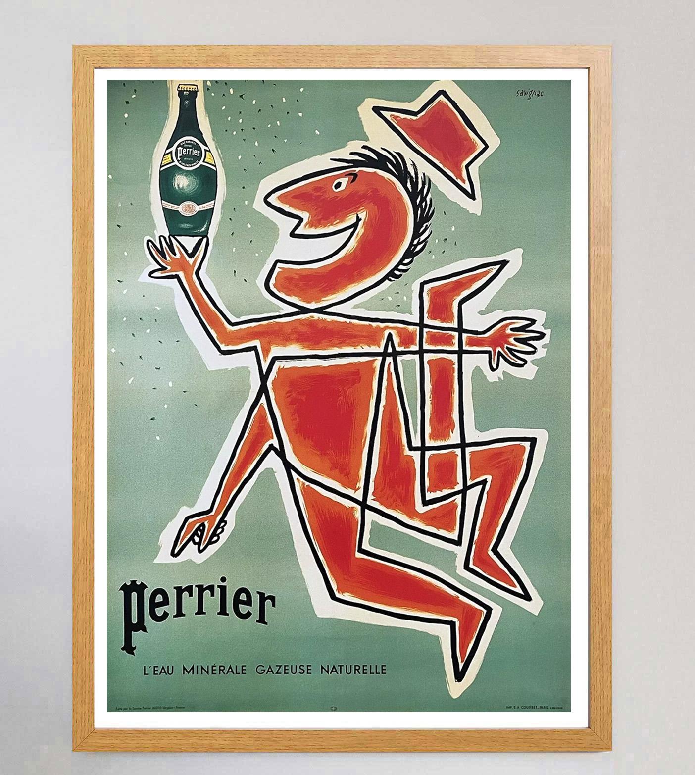 1970 Perrier - Savignac Original Vintage-Poster, Perrier (Französisch) im Angebot