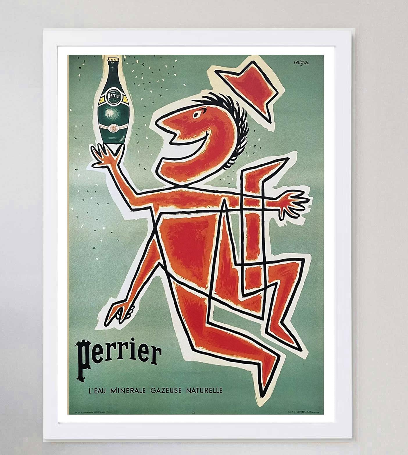 1970 Perrier - Savignac Original Vintage-Poster, Perrier im Zustand „Gut“ im Angebot in Winchester, GB