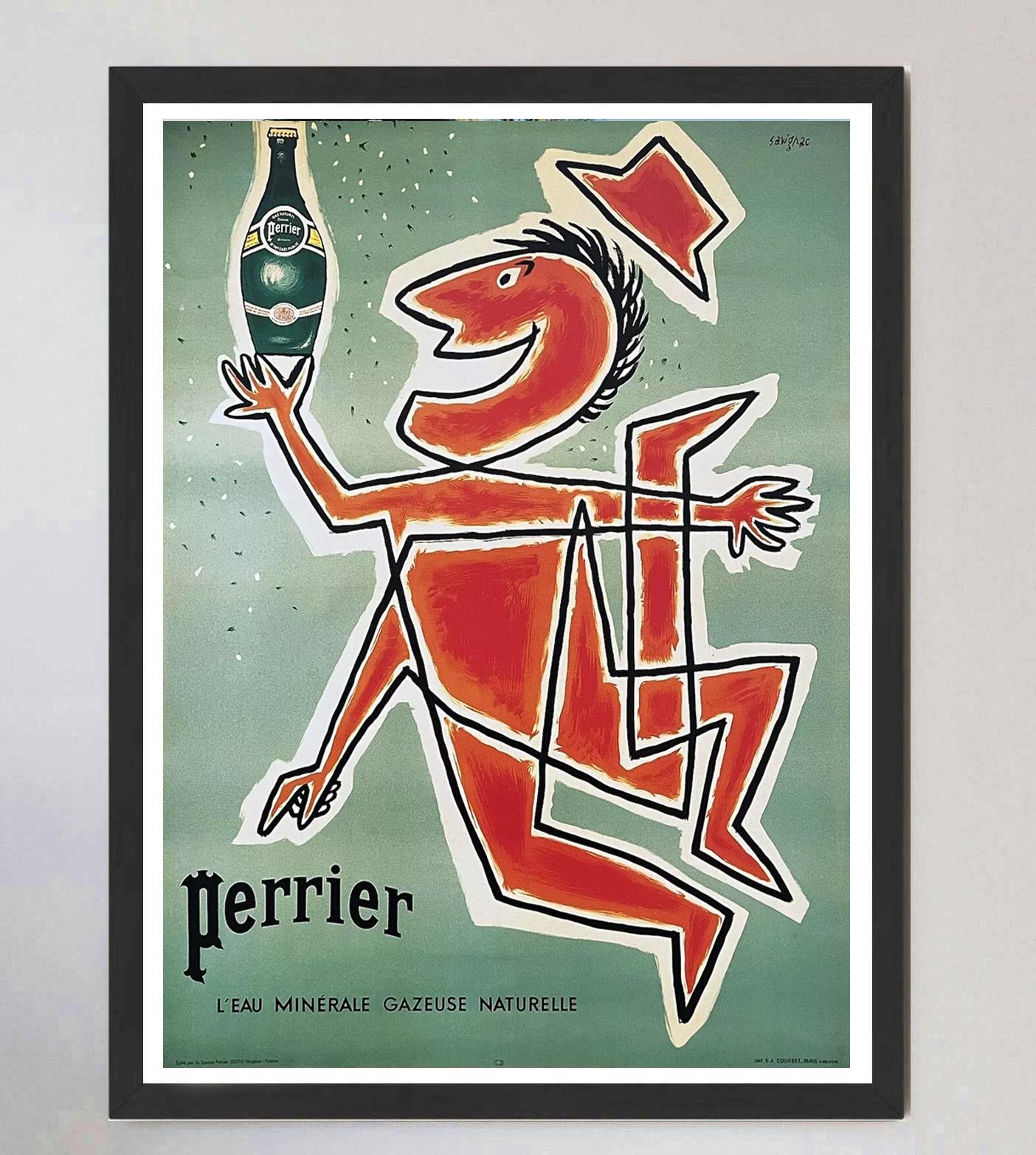 1970 Perrier - Savignac Original Vintage-Poster, Perrier (Ende des 20. Jahrhunderts) im Angebot