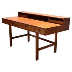 1970 Peter Løvig Nielsen Dansk Design Dänemark Teakholz Flip Top Desk Schreibtisch
