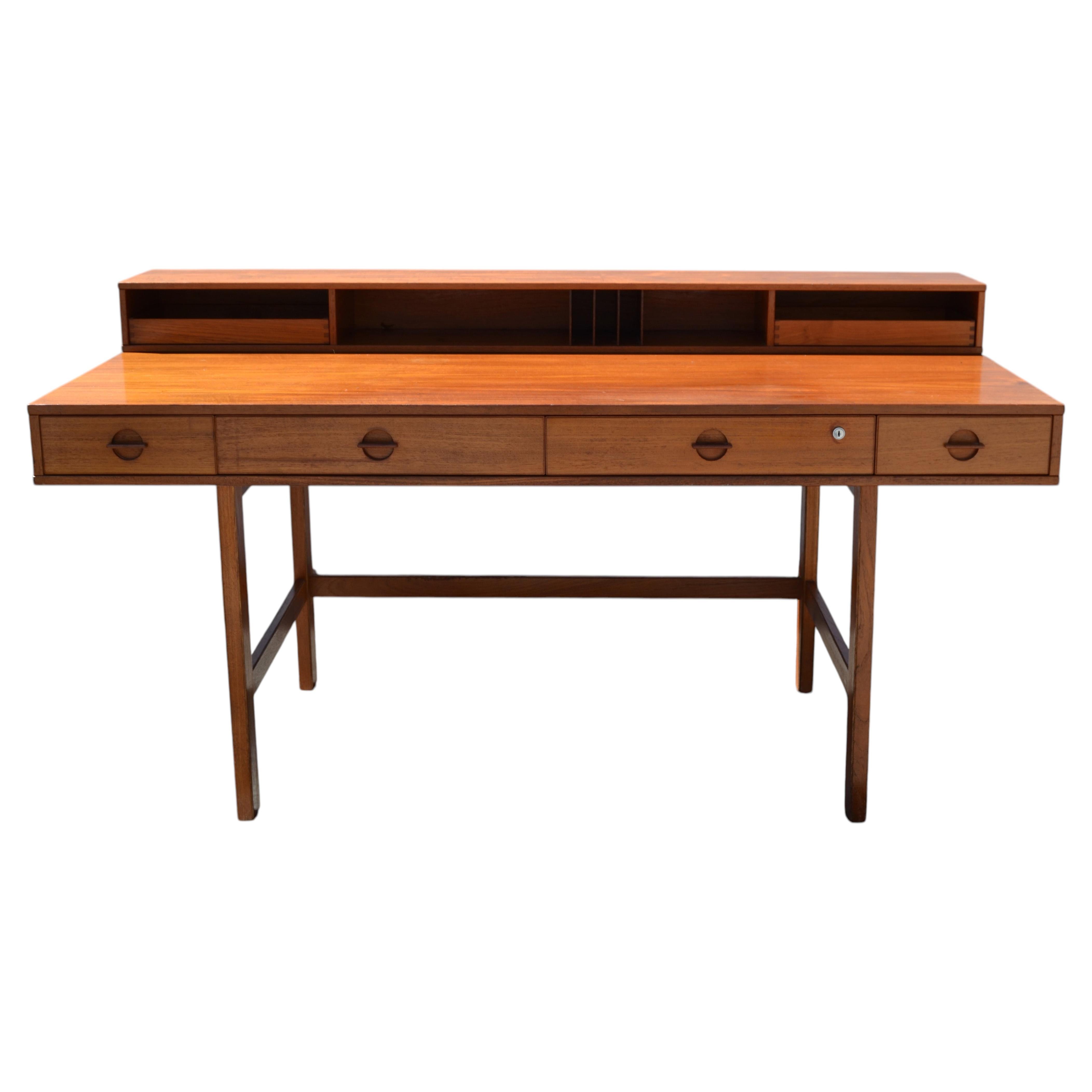 1970 Peter Løvig Nielsen Dansk Design Denmark Teak Flip Top Desk Writing Table