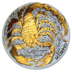 1970 Piero Fornasetti "Libra" Zodiac Porcelain Plate Made for Corisia