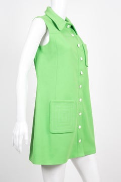 1970 Pierre Cardin Mini Abito Verde