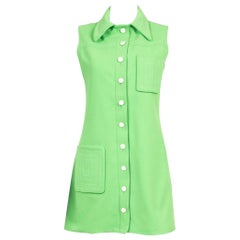 1970 Pierre Cardin Green Mini Dress