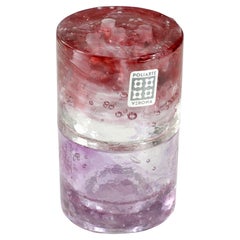 1970 Poliarte Albano Poli Italian Space Age Design Pink Glass Single Flower Vase