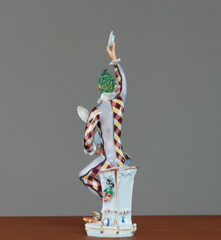 German 1970 Porcelain Meissen Statue 'the Juggler' by Peter Strang for Franklin MInt For Sale