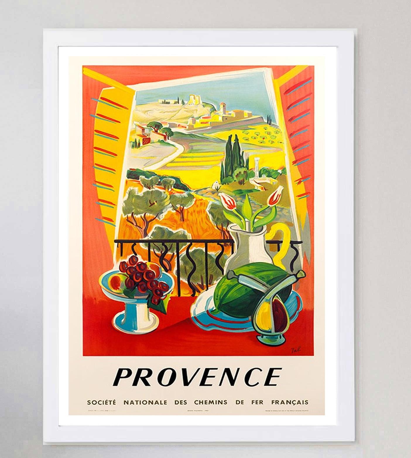 1970 Provence - SNCF Original Vintage Poster In Good Condition For Sale In Winchester, GB