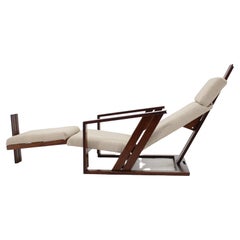 1970 Rare Adjustable Armchair in Bouclé Upholstery, Czechoslovakia