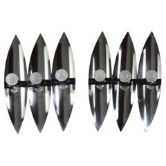 1970 Reggiani Space Age Italienisches Design Chrom 2 Wandleuchten Modern