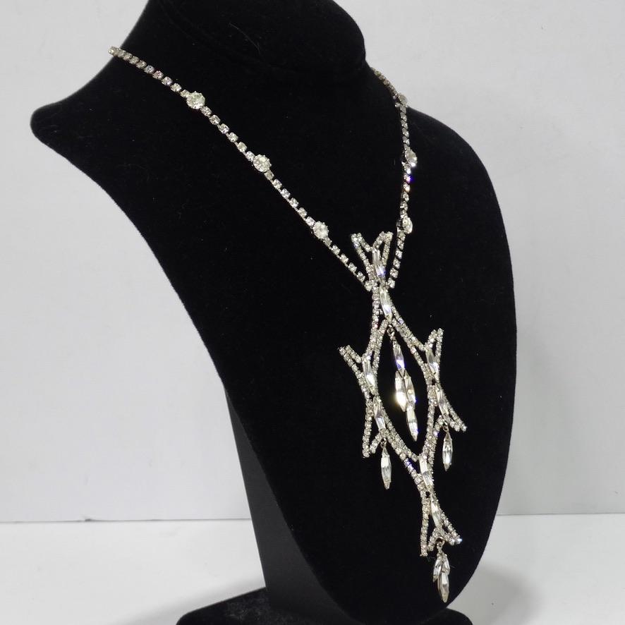 Women's 1970 Rhinestone Drop Necklace For Sale