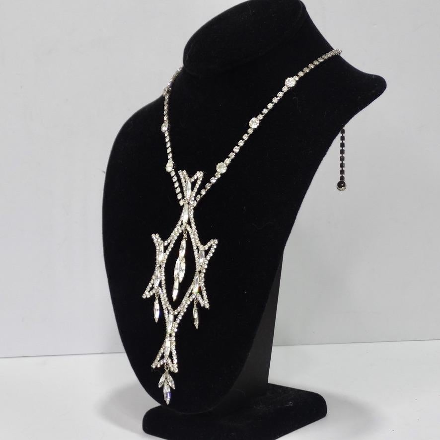 1970 Rhinestone Drop Necklace For Sale 1