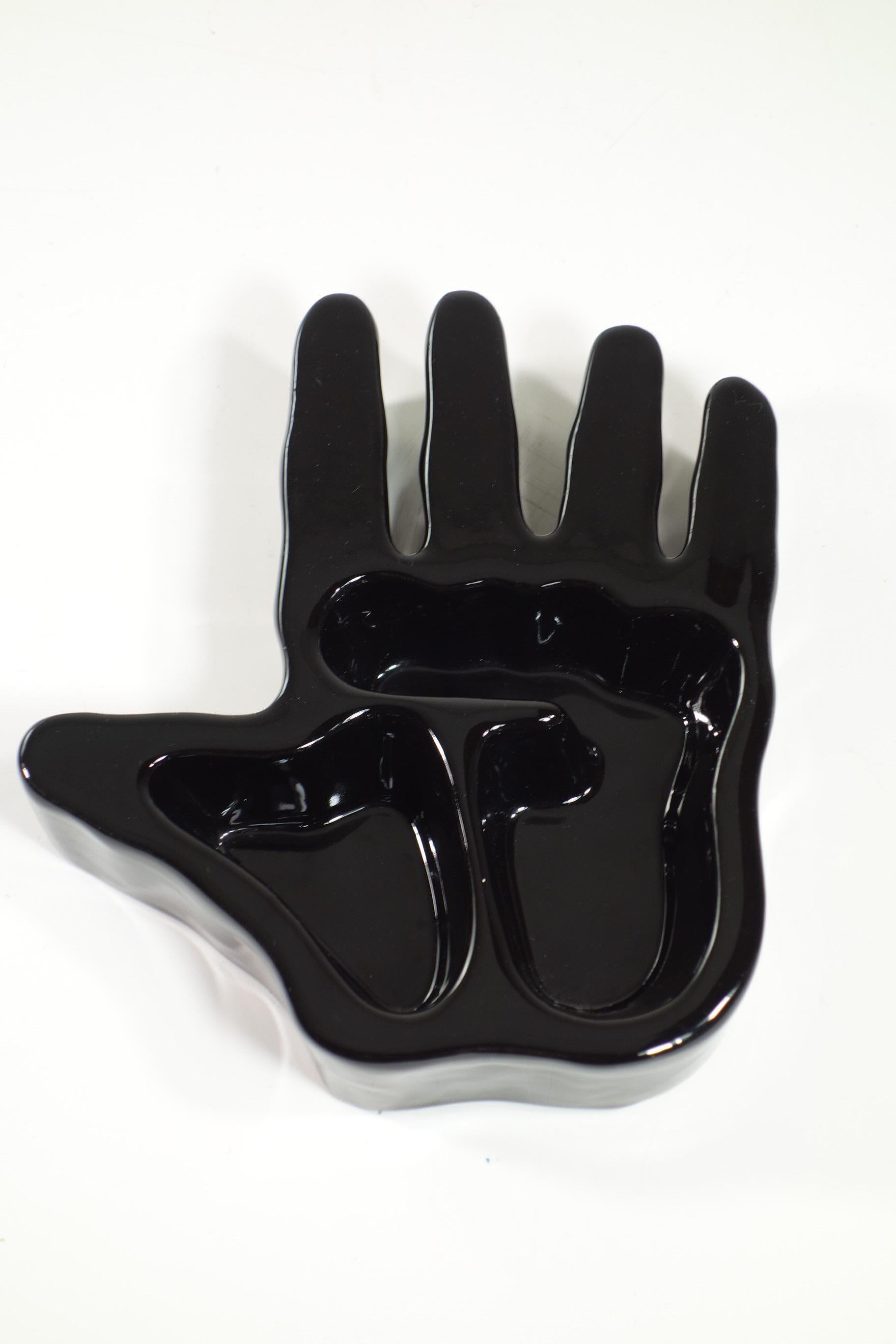 Mid-Century Modern 1970 Richard Ingersoll Italian Ceramic Design BlackHand For Sale